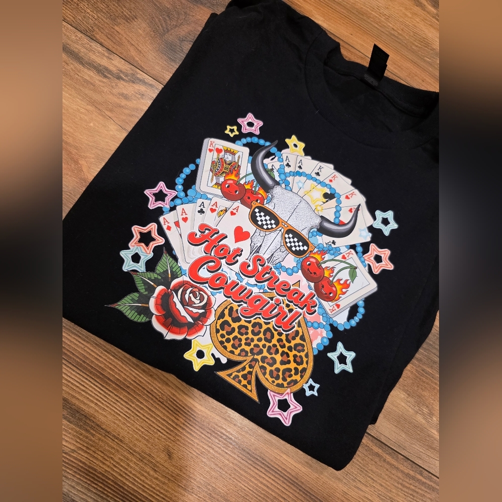 Hot Streak Cowgirl Kids T-Shirt - Black